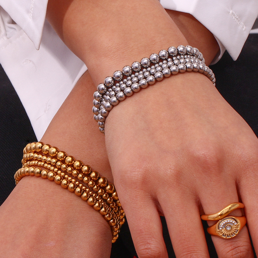 Crea - Bracelet métallique empilable Fashion Gold (4mm)