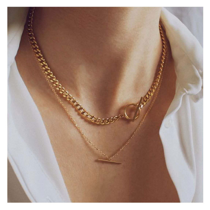Double chaîne - Chaîne cubaine et perles