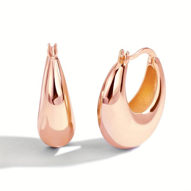 Boucles d'oreilles Chunky plaquées or 18K - Boucles d'oreilles ouvertes Chunky