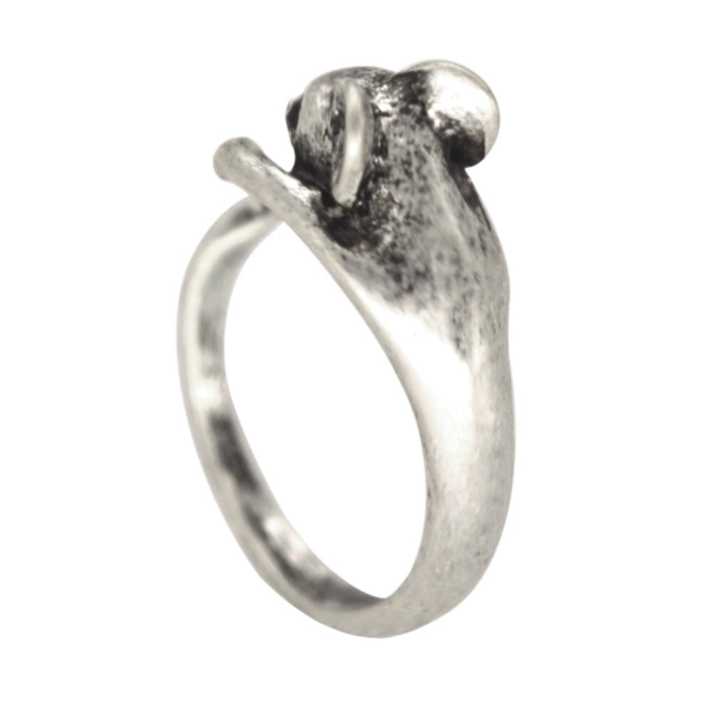 Souris élégante - Bague vintage en argent