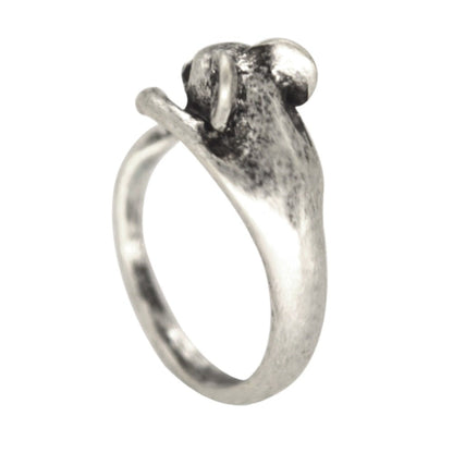Souris élégante - Bague vintage en argent