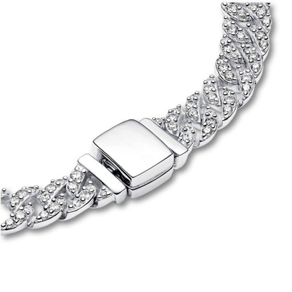 Soraya – Bracelet Chaîne Cubaine en Moissanite Or 18K