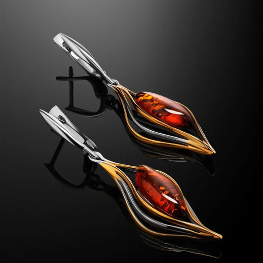 Fianna – Boucles d'Oreilles Vintage avec Pierre de Feu