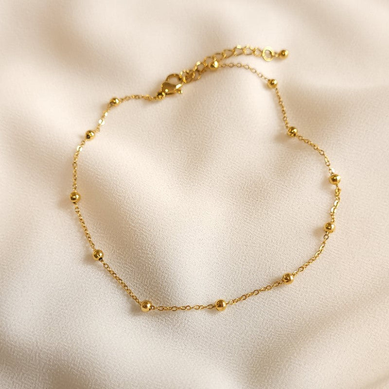 Mini Bracelet de Cheville en Cœur - Bracelet de Cheville Amour à Double Couches