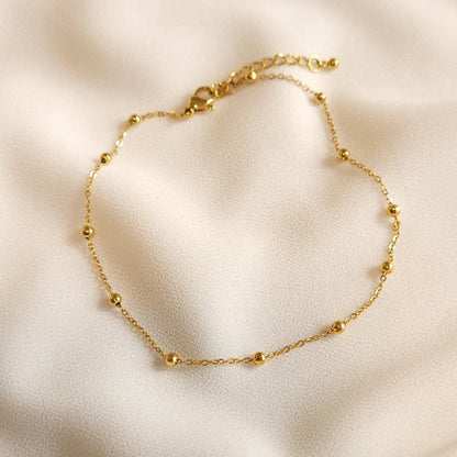 Mini Bracelet de Cheville en Cœur - Bracelet de Cheville Amour à Double Couches