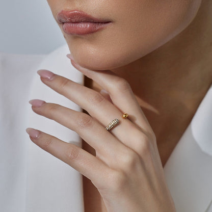 Dahlia – Bague Pavée