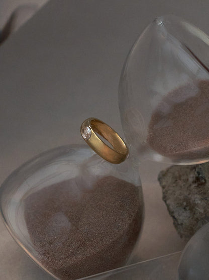Goldring mit Smaragd-Pierre précieuse sertie