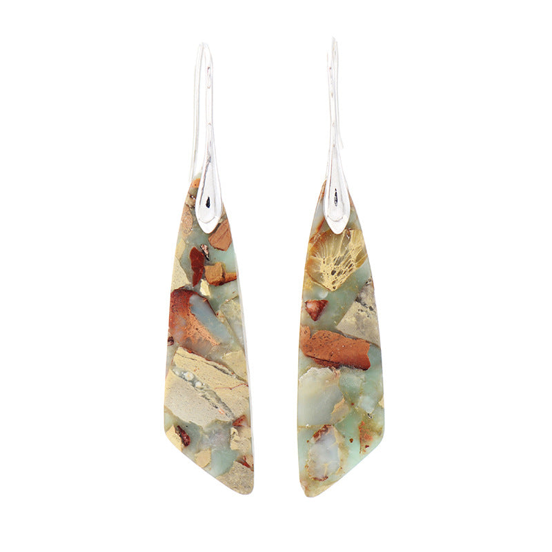 Stacey - Boucles d'oreilles vintage en pierre naturelle