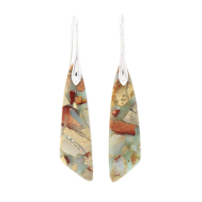 Stacey - Boucles d'oreilles vintage en pierre naturelle