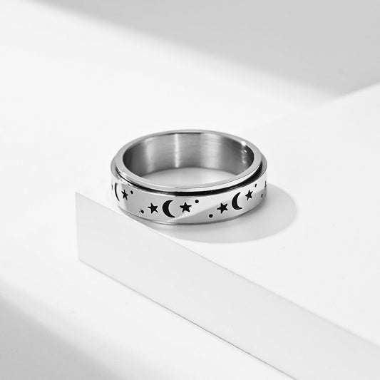 Astrid – Bague Céleste Lune et Étoile