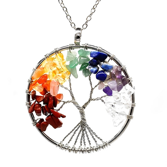 Jinny – Pendentif Arbre de Vie en 7 Pierres