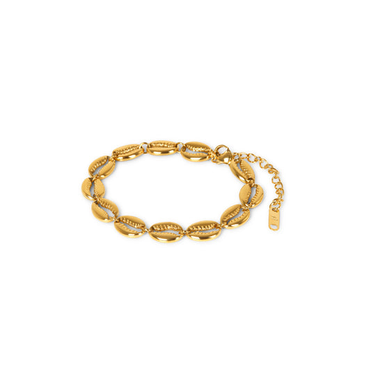 Miley – Bracelet Chaîne Maillons Coquillage Doré