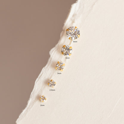 Sloane - Mini Clous d’Oreilles Scintillants 2mm