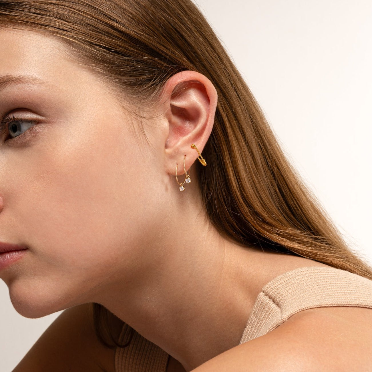 Eden - Petites Boucles d’Oreilles Épingle à Nourrice