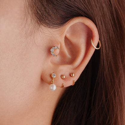 Zara - Clous d’Oreilles Cartilage Lune et Pierres