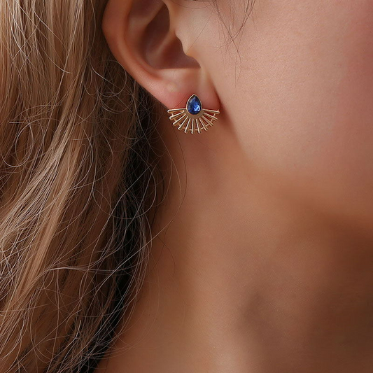 Boucles d'oreilles éventail Art Déco - Boucles d'oreilles bohème