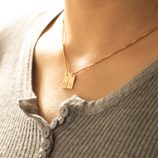 Collier personnalisé avec carte gravée – Collier avec plaque nominative gravée