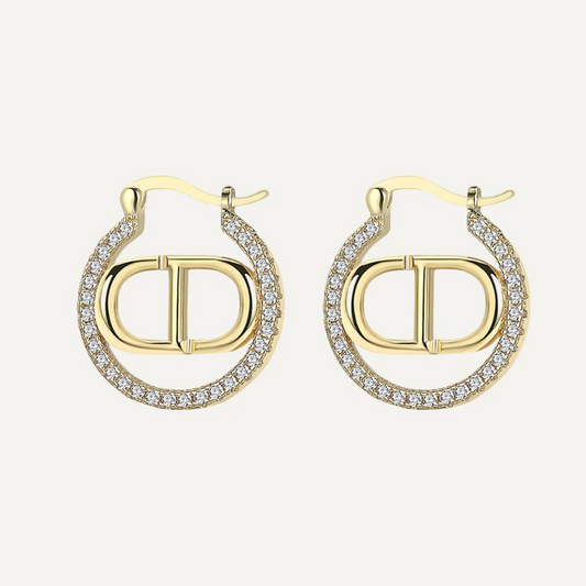 Boucles d'oreilles CD Letter – Boucles d'oreilles lettres CD ajourées