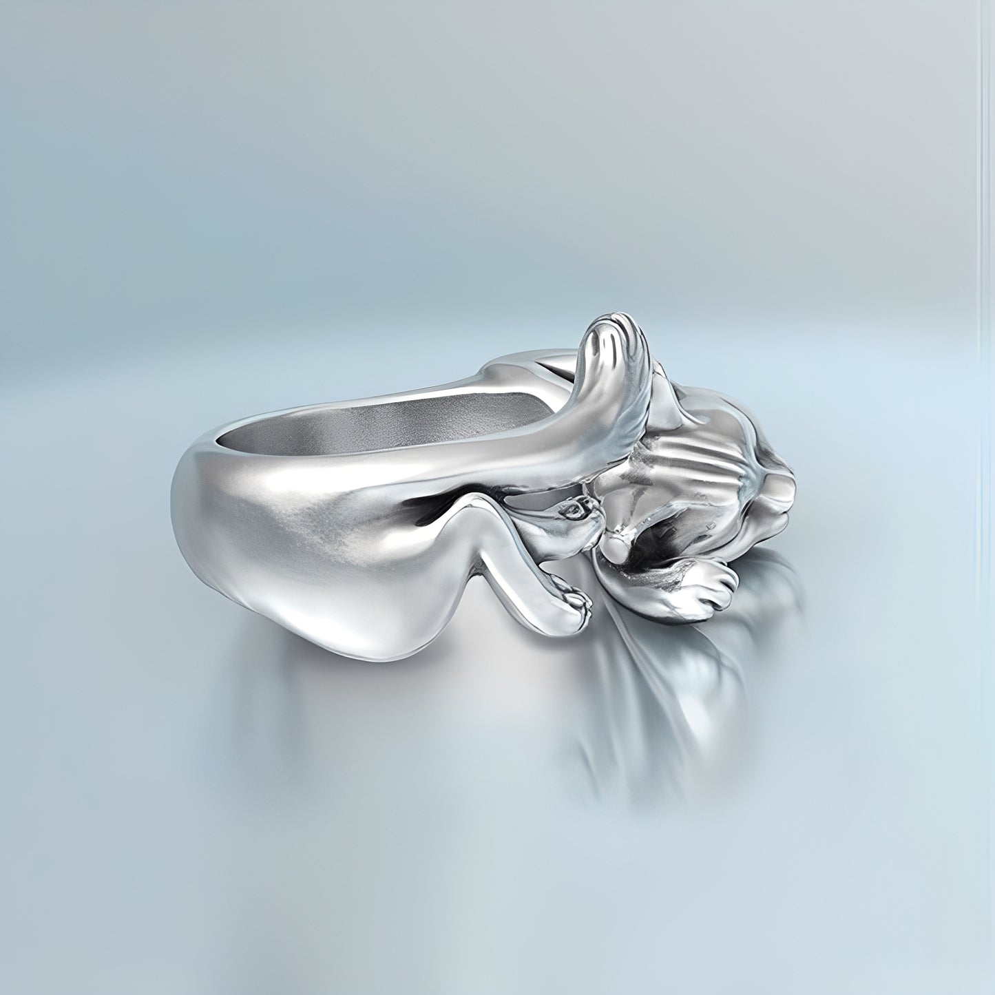 Mia – Bague Chat Élégante