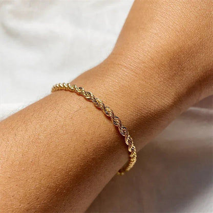 Gigi – Bracelet Maille Corde Dorée Chic