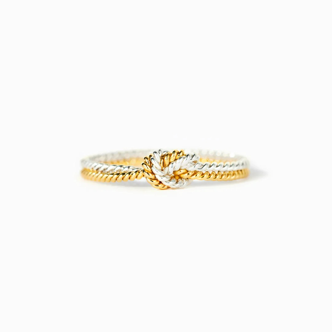 Engel Seilknoten - Gold und Silber Ring