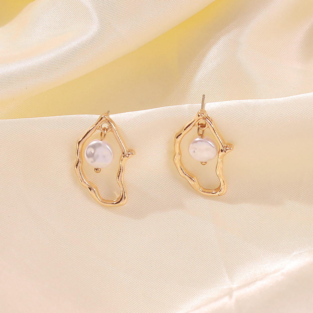 Boucles d'oreilles à perles irrégulières - Boucles d'oreilles pendantes en perles