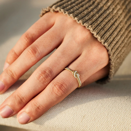 Engel Seilknoten - Gold und Silber Ring