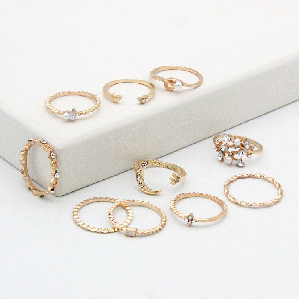 Mond et Étoile - 10 Pièces Bague Mode