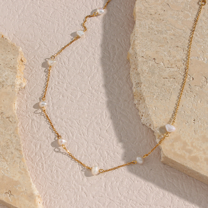 Collier perles dorées - Collier de tous les jours