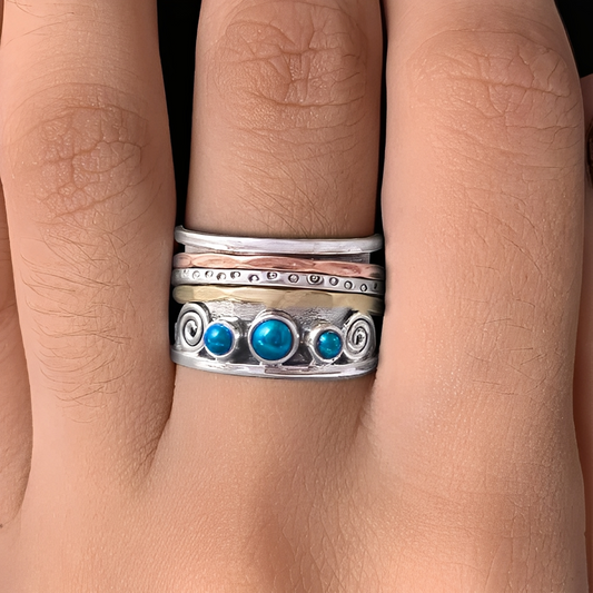 Kaia – Bague Bohème de Méditation avec Saphir