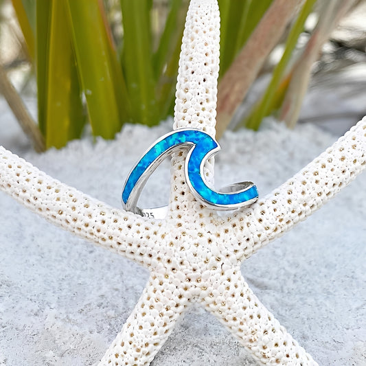 Neri – Bague Vague Argent & Opale