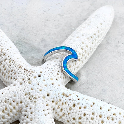 Nerina – Bague Vague Marine en Opale et Argent