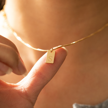 Collier personnalisé avec carte gravée – Collier avec plaque nominative gravée