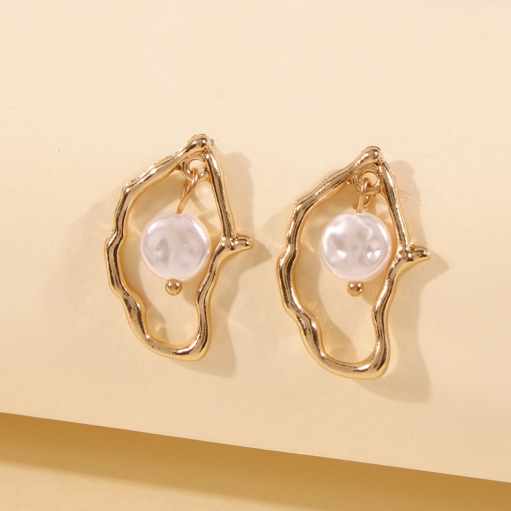 Boucles d'oreilles à perles irrégulières - Boucles d'oreilles pendantes en perles