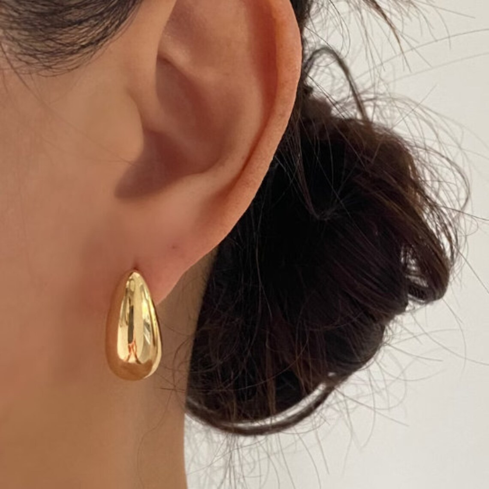Boucles d'oreilles goutte d'eau chunky - Boucles d'oreilles surdimensionnées dorées