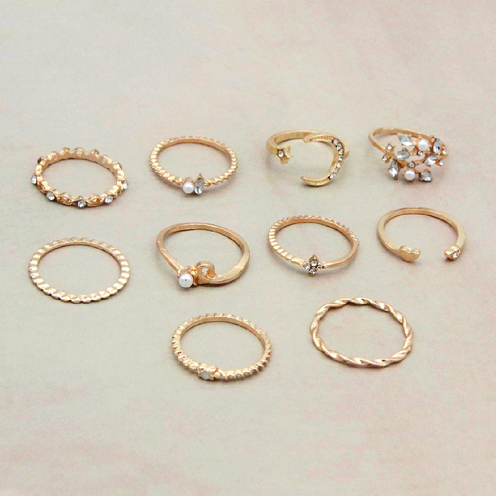 Mond et Étoile - 10 Pièces Bague Mode