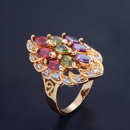 Naelle – Bague Trio Améthyste Péridot Rubis