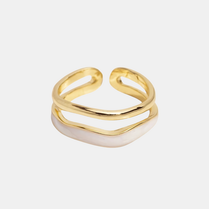 Clara – Bague Fritillaire Émail Blanc
