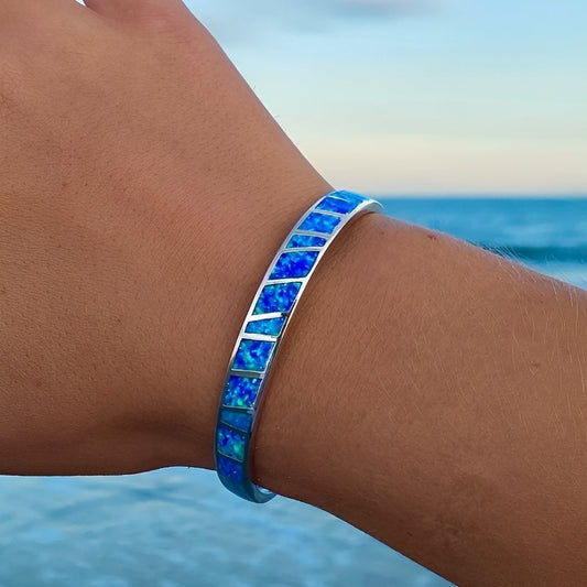 Mariel – Bracelet d'Opale Bleu en Argent