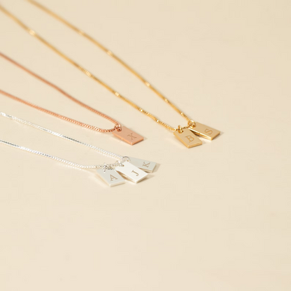 Collier personnalisé avec carte gravée – Collier avec plaque nominative gravée