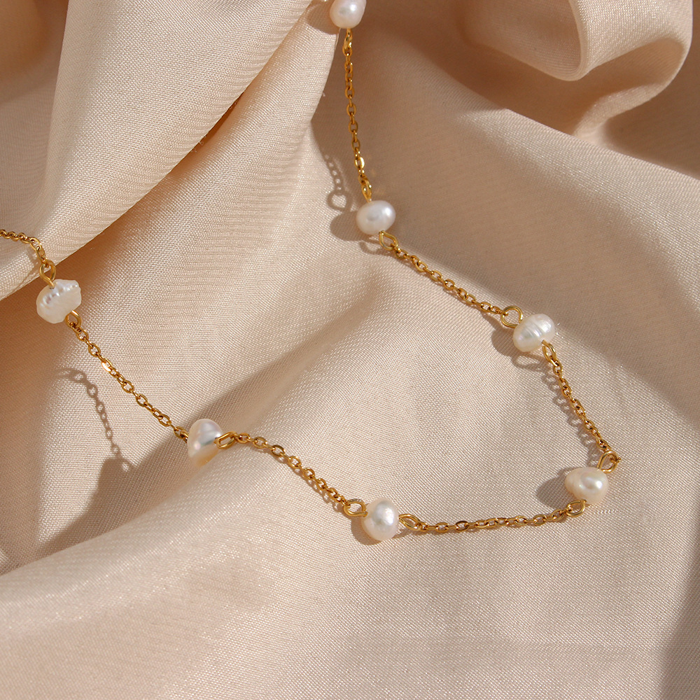 Collier perles dorées - Collier de tous les jours