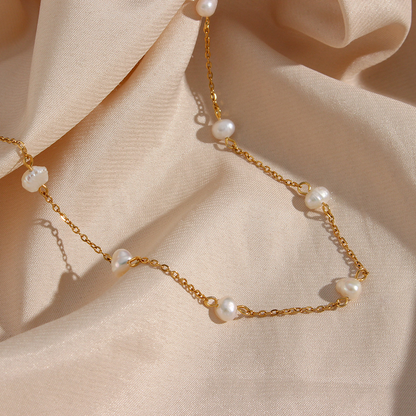 Collier perles dorées - Collier de tous les jours