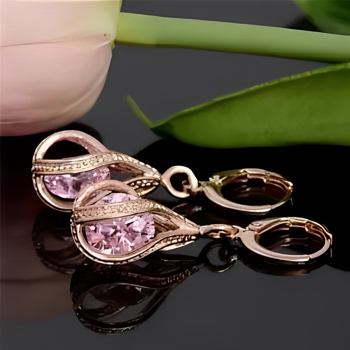 Gwen – Boucles Pendantes en Diamant