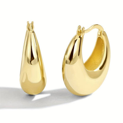Boucles d'oreilles Chunky plaquées or 18K - Boucles d'oreilles ouvertes Chunky