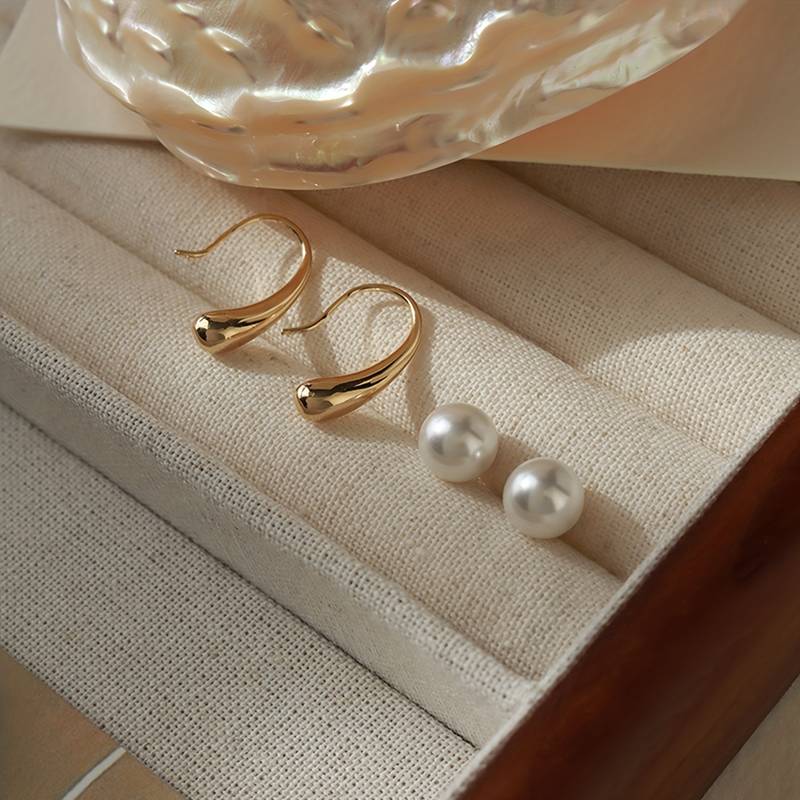 Boucles d'oreilles Goutte d'eau perle - Boucles d'oreilles goutte d'eau avec fermoir en perles