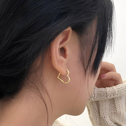 Lena – Créoles Cœur en Or (Paire)