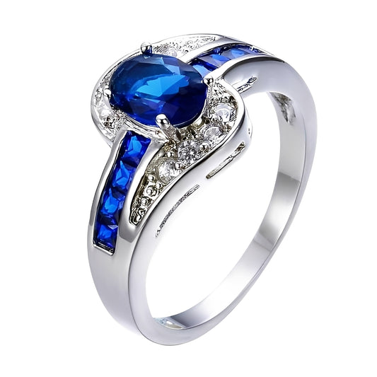 Diane – Bague en Saphir Bleu