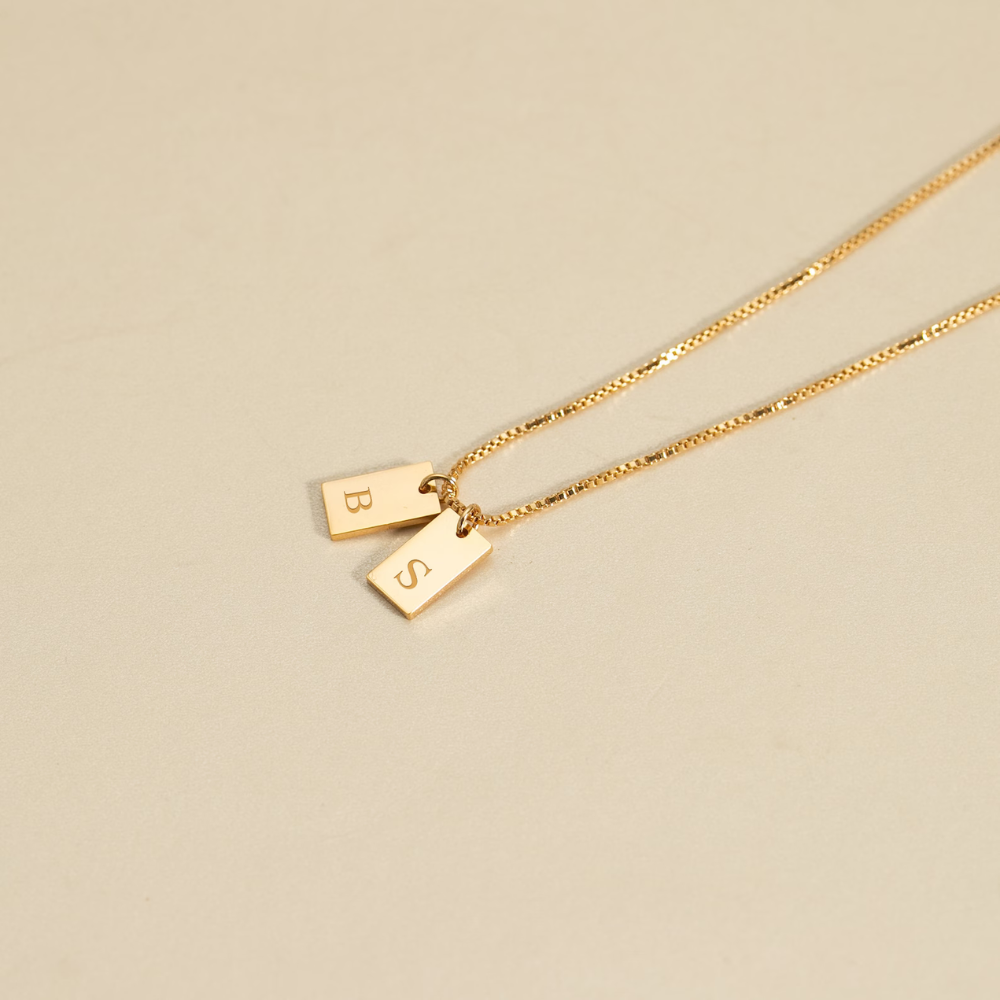 Collier personnalisé avec carte gravée – Collier avec plaque nominative gravée