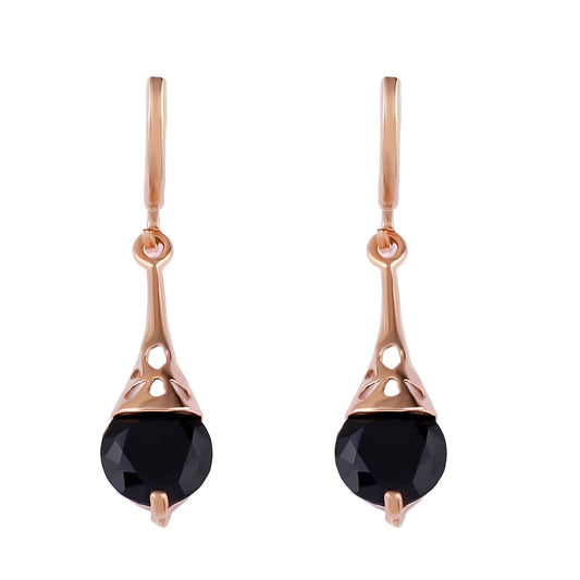 Ciela – Boucles Or Rose & Saphir Blanc