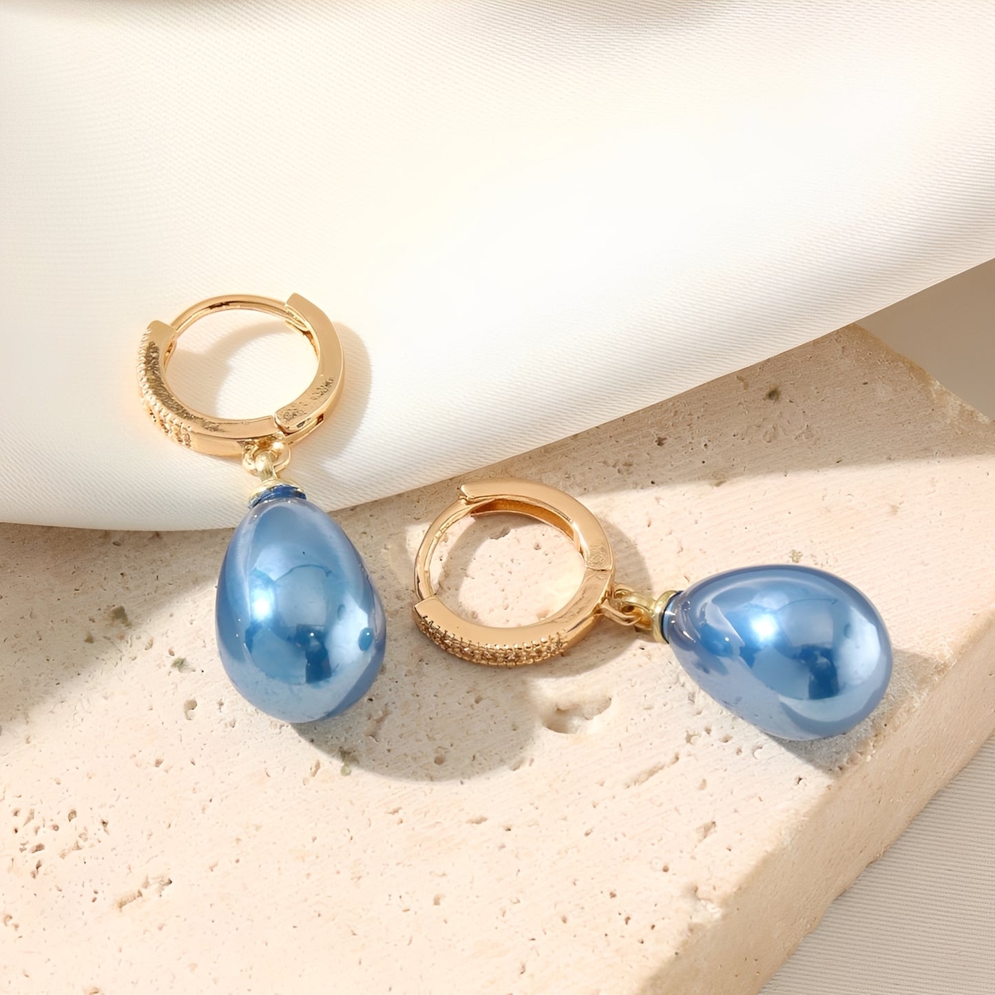 Mariz – Boucles Perle Bleue Océan